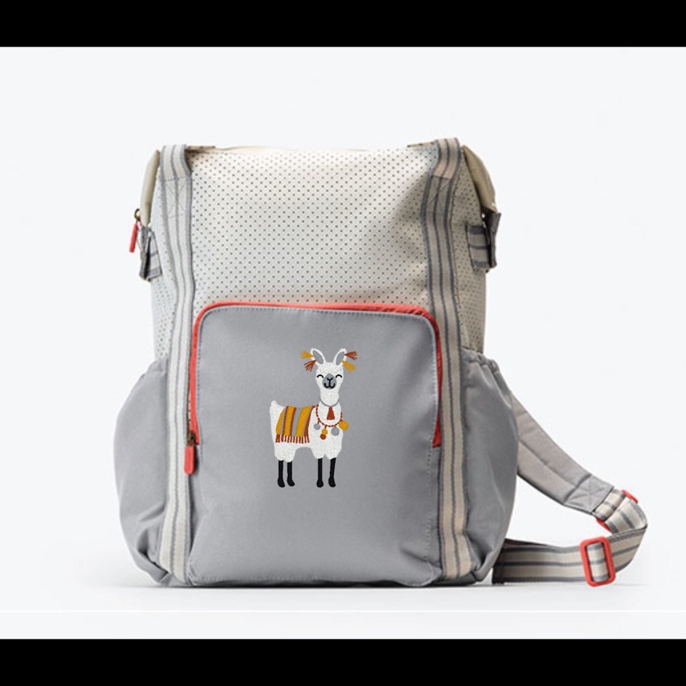Day Away Backpack - Whisper Grey Colorblock with Llama monogram